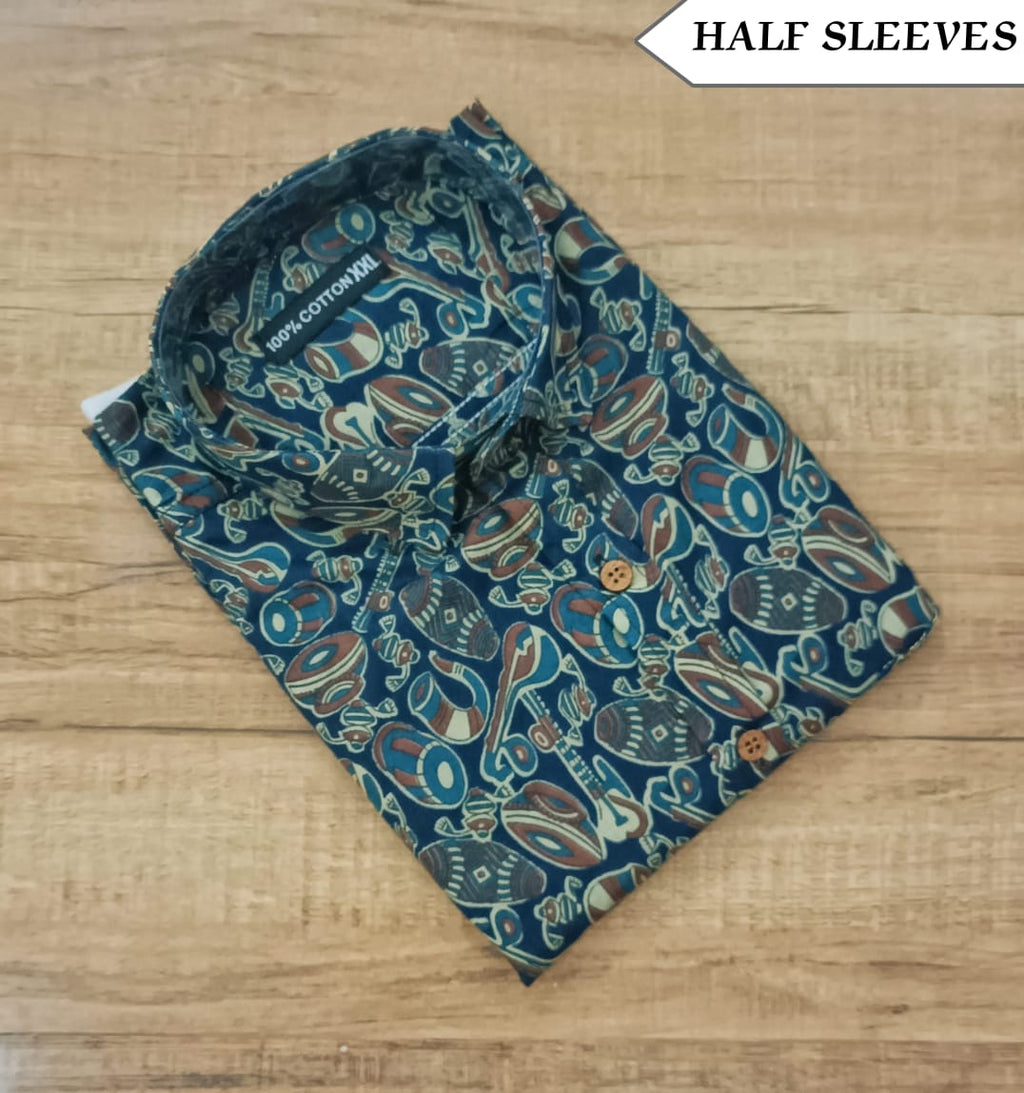 Men's Half Sleeves Cotton Shirt