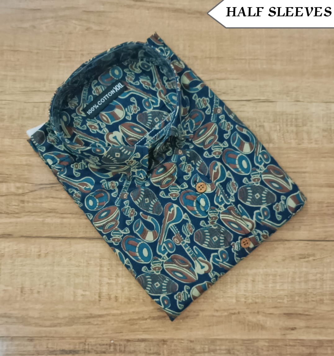 Men's Half Sleeves Cotton Shirt
