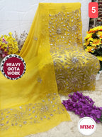 Georgette unstitched with Barik Gota Embroidery