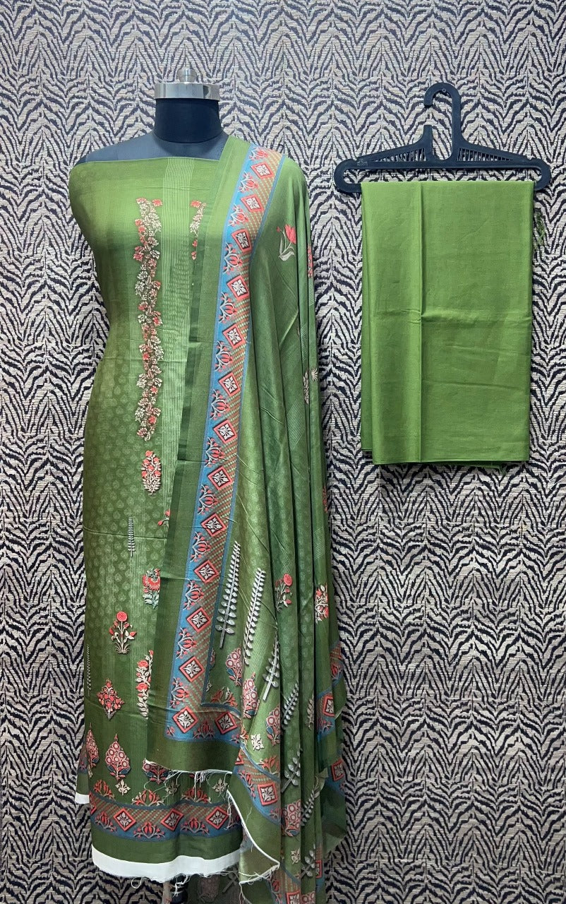 Mercirised Silk Maheshwari Printed Suit