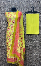 Mercirised Silk Maheshwari Printed Suit