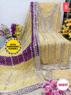 Georgette Bandhni heavy gota patti embroidery suit