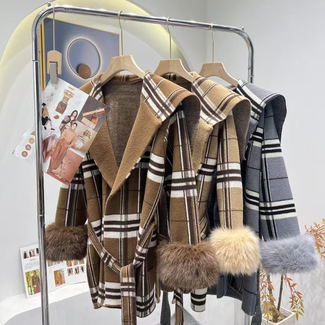 Trench Coats with check pattern