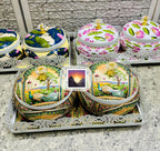 Enamel finish Dry fruit container with Tray combo