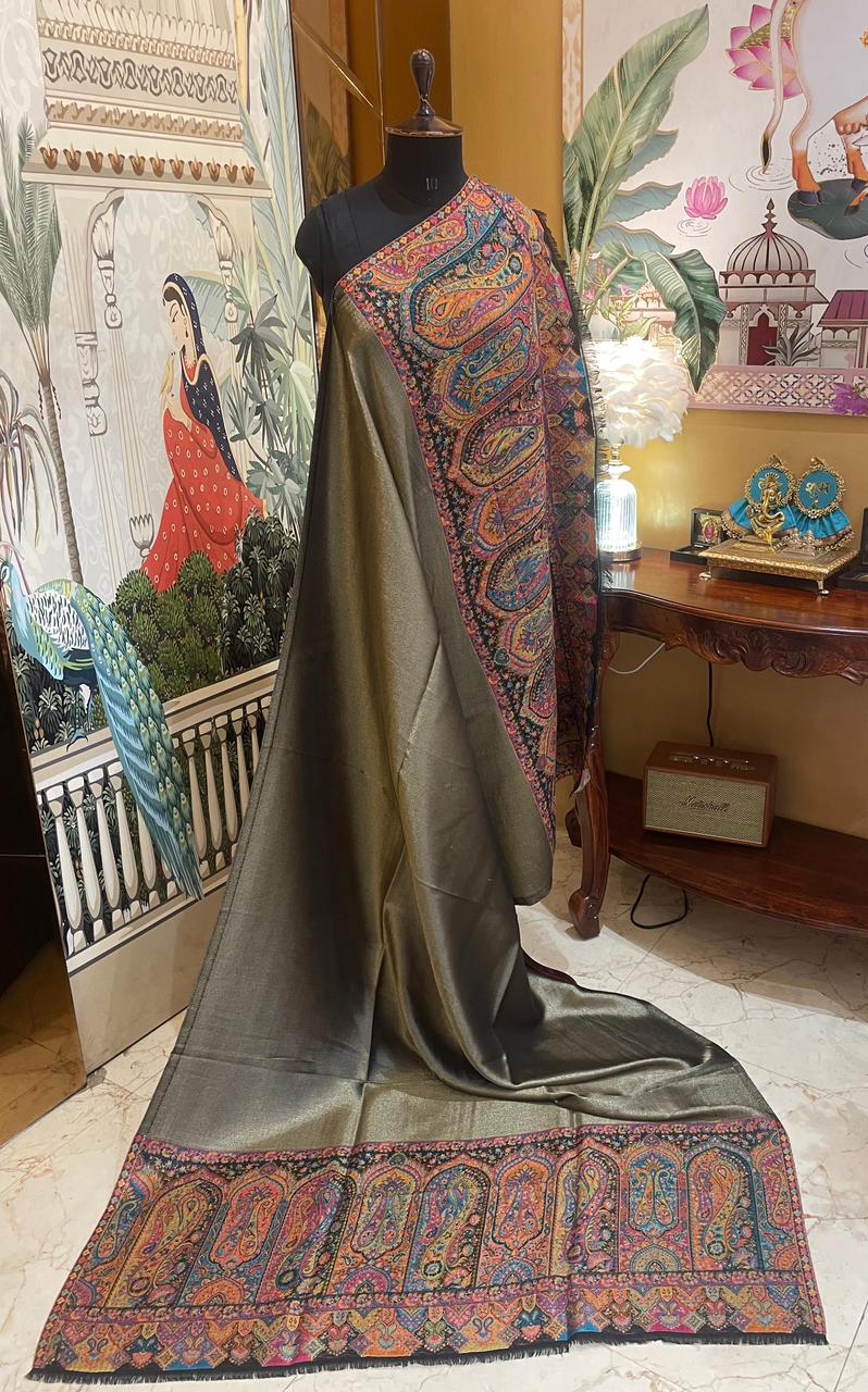 Metallic Kani Reversible Pashmina Shawls