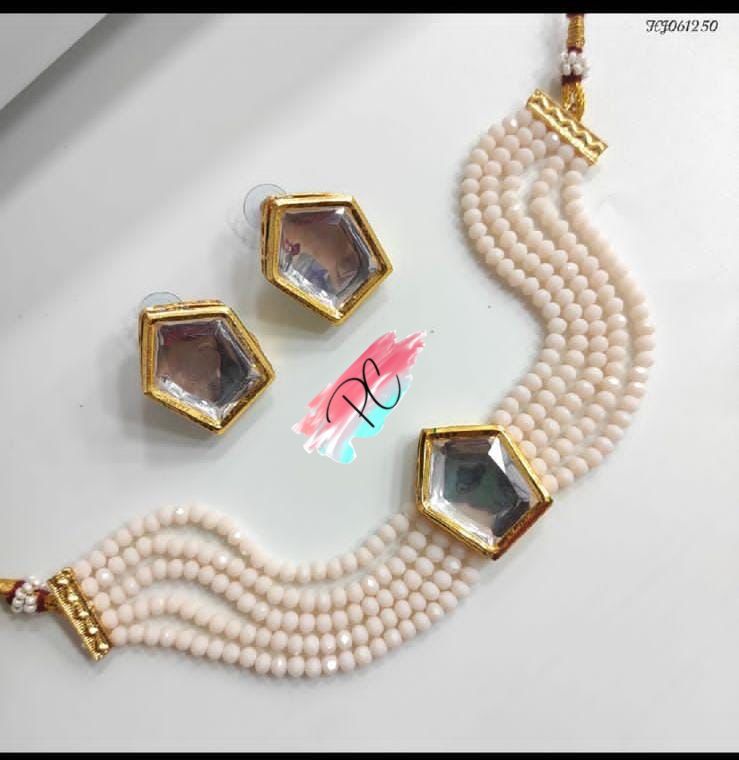 Crystal Moti Kundan Choker Sets