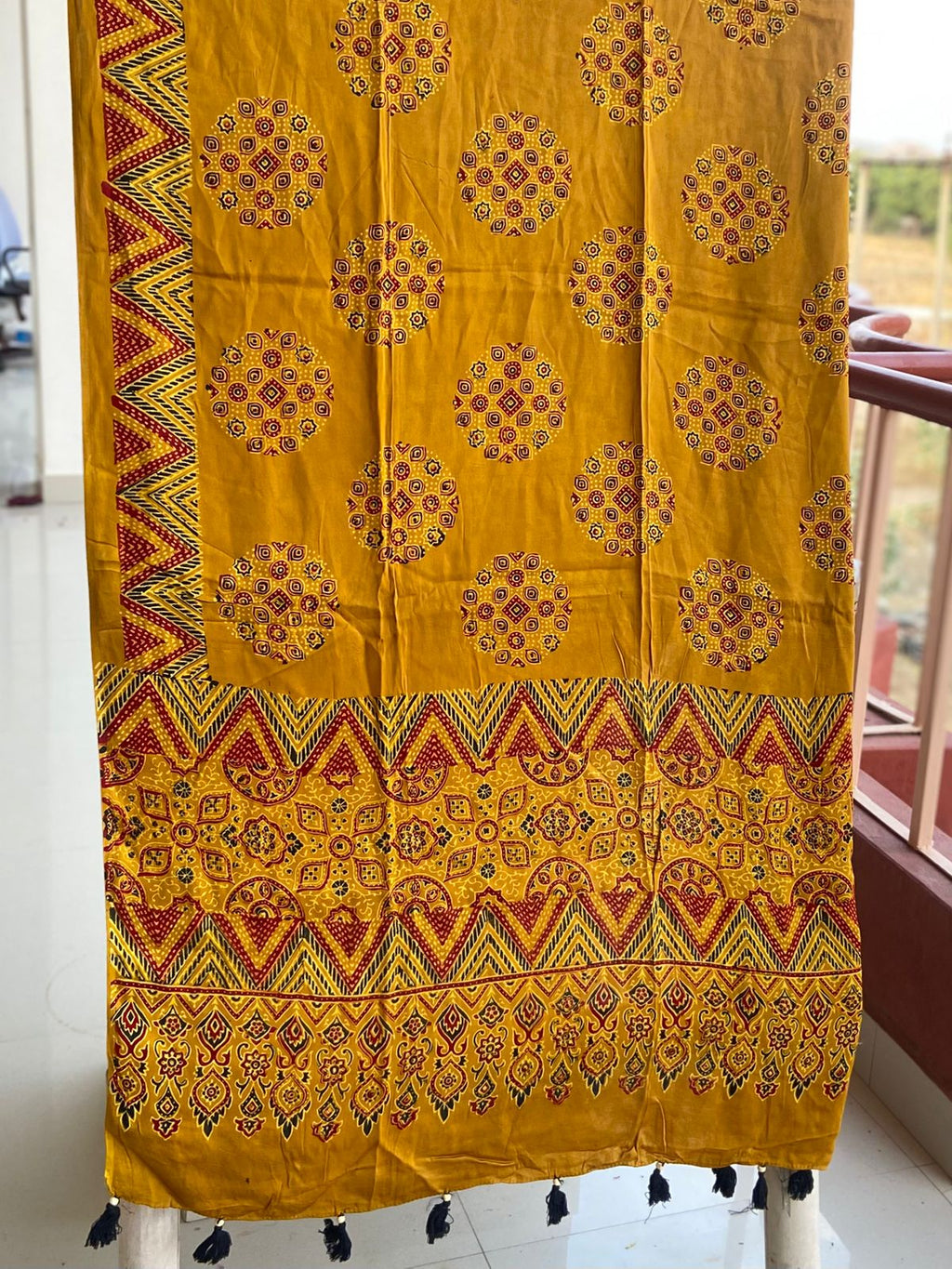 Ajrakh Handblock Modal Silk Dupattas