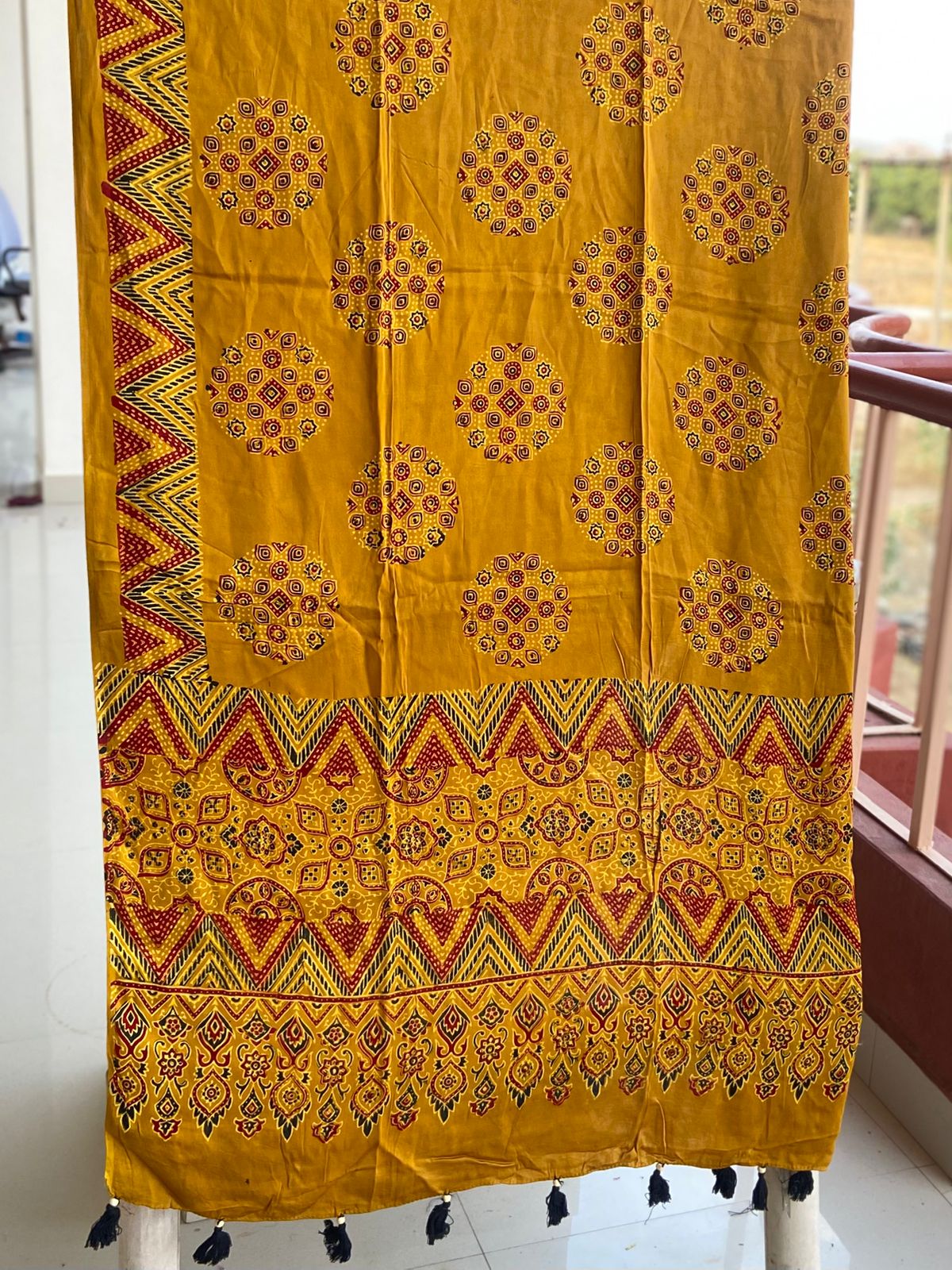 Ajrakh Handblock Modal Silk Dupattas