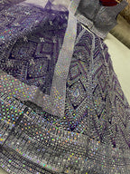 Net Rubber Print and Sequins Work Lehenga and Crop Top