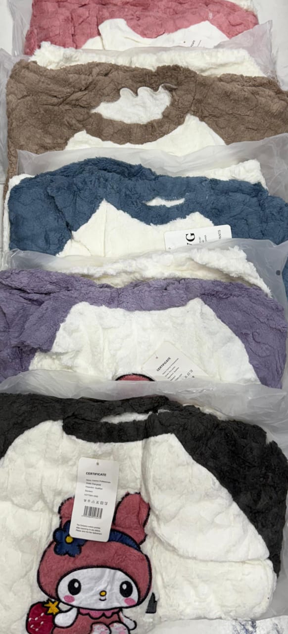 Zipper Puppy Warm Night Suits