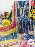 Georgette Bandhni heavy gota patti embroidery suit