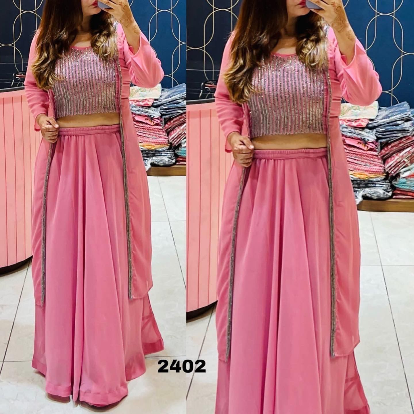 Georgette Dress with handwork