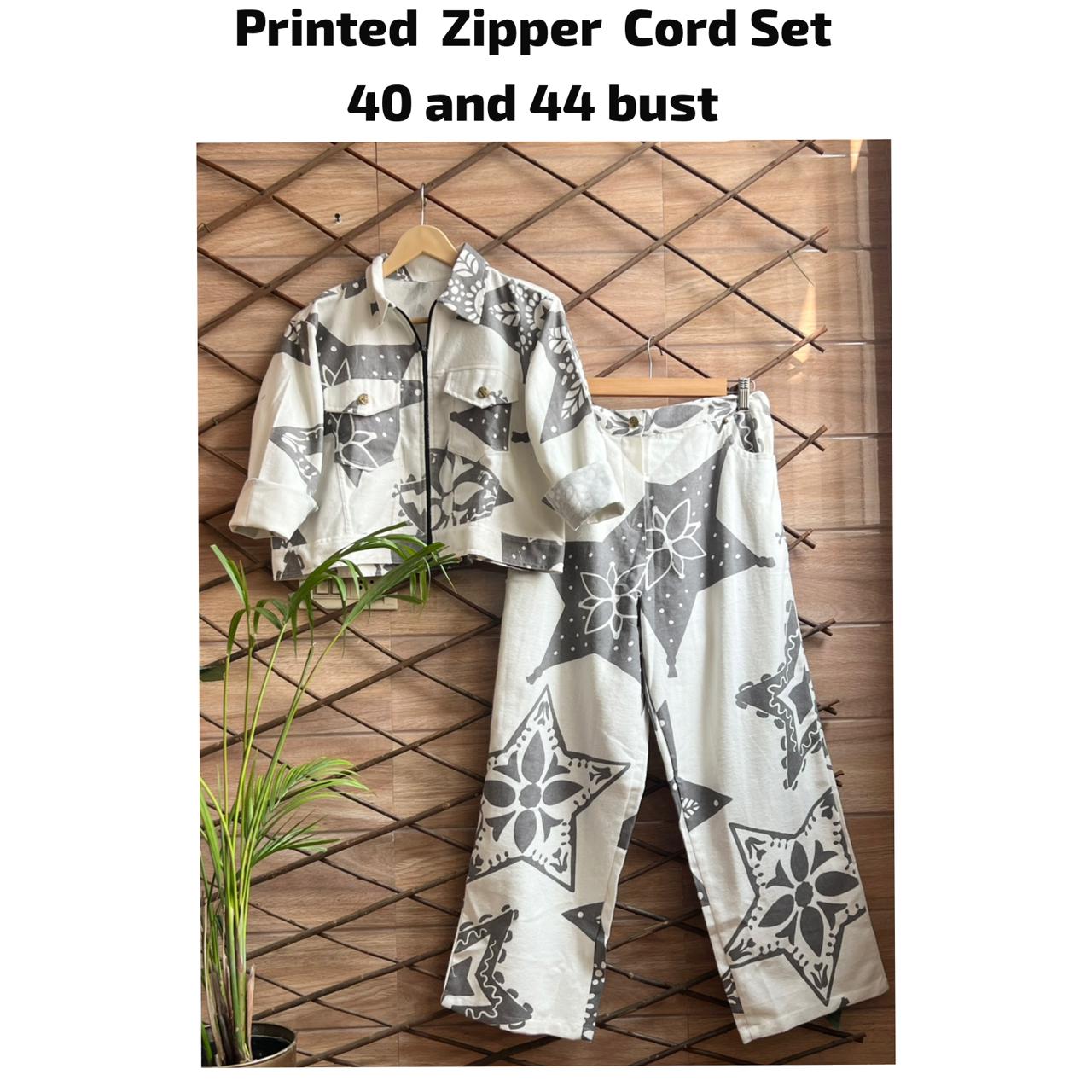 Printed Cotton Zipper Co-ord Set