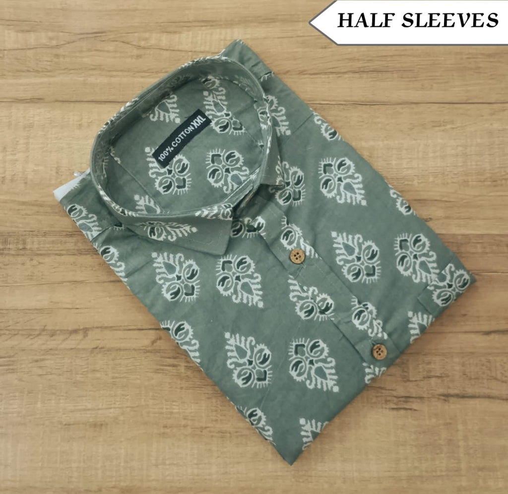 Men's Half Sleeves Cotton Shirt