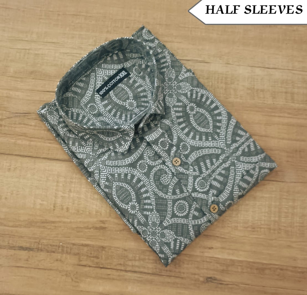 Men's Half Sleeves Cotton Shirt