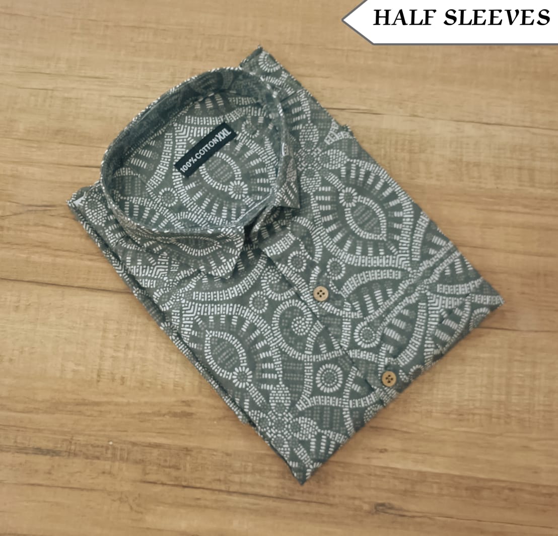 Men's Half Sleeves Cotton Shirt