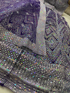 Net Rubber Print and Sequins Work Lehenga and Crop Top