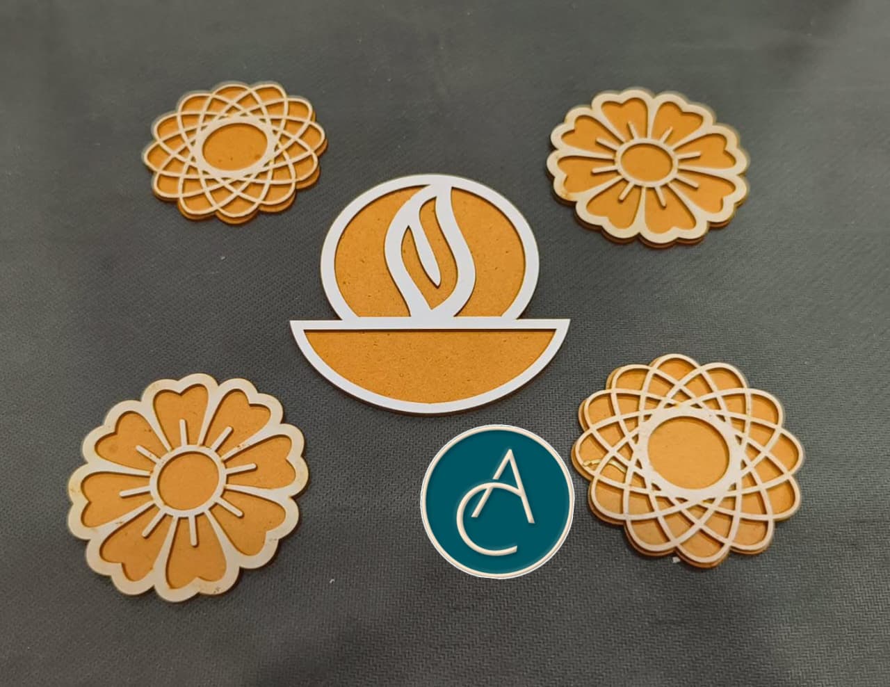 MDF Board Small Rangoli Set
