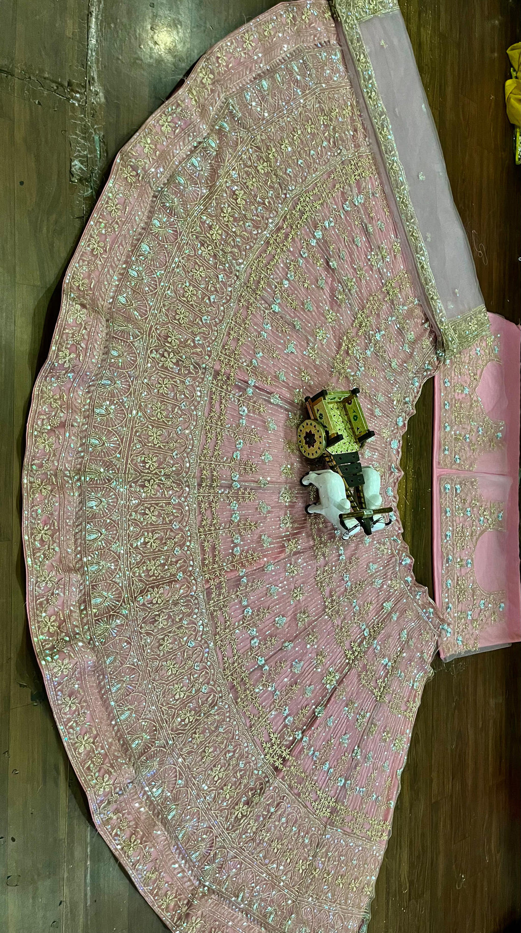 Soft Butterfly Net Bridal Lehenga Choli with sequins embroidery