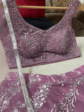 Load image into Gallery viewer, Net Crop Top Lehenga with embroidery n mirror work