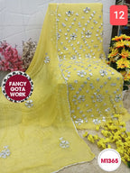 Georgette unstitched with Laxmi Gota Patti Embroidery