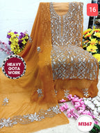 Georgette unstitched with Barik Gota Embroidery