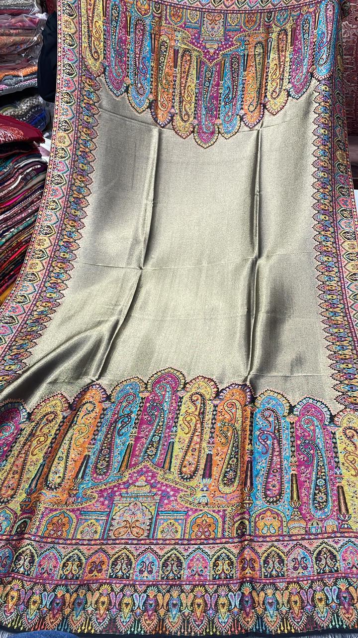 Metallic Kani Reversible Pashmina Shawls