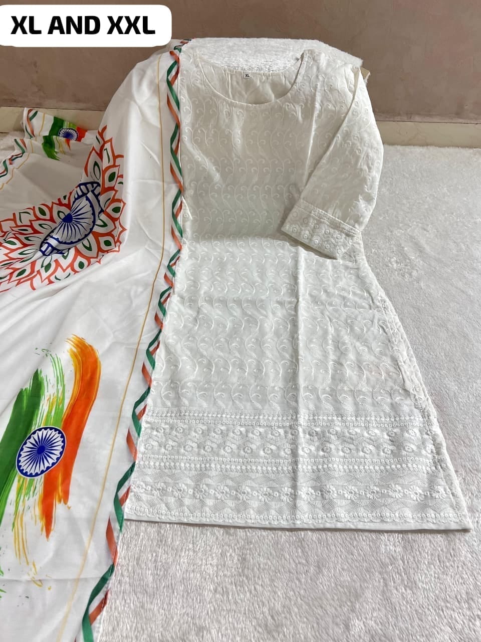 Independence Day Special Kurti with Dupatta