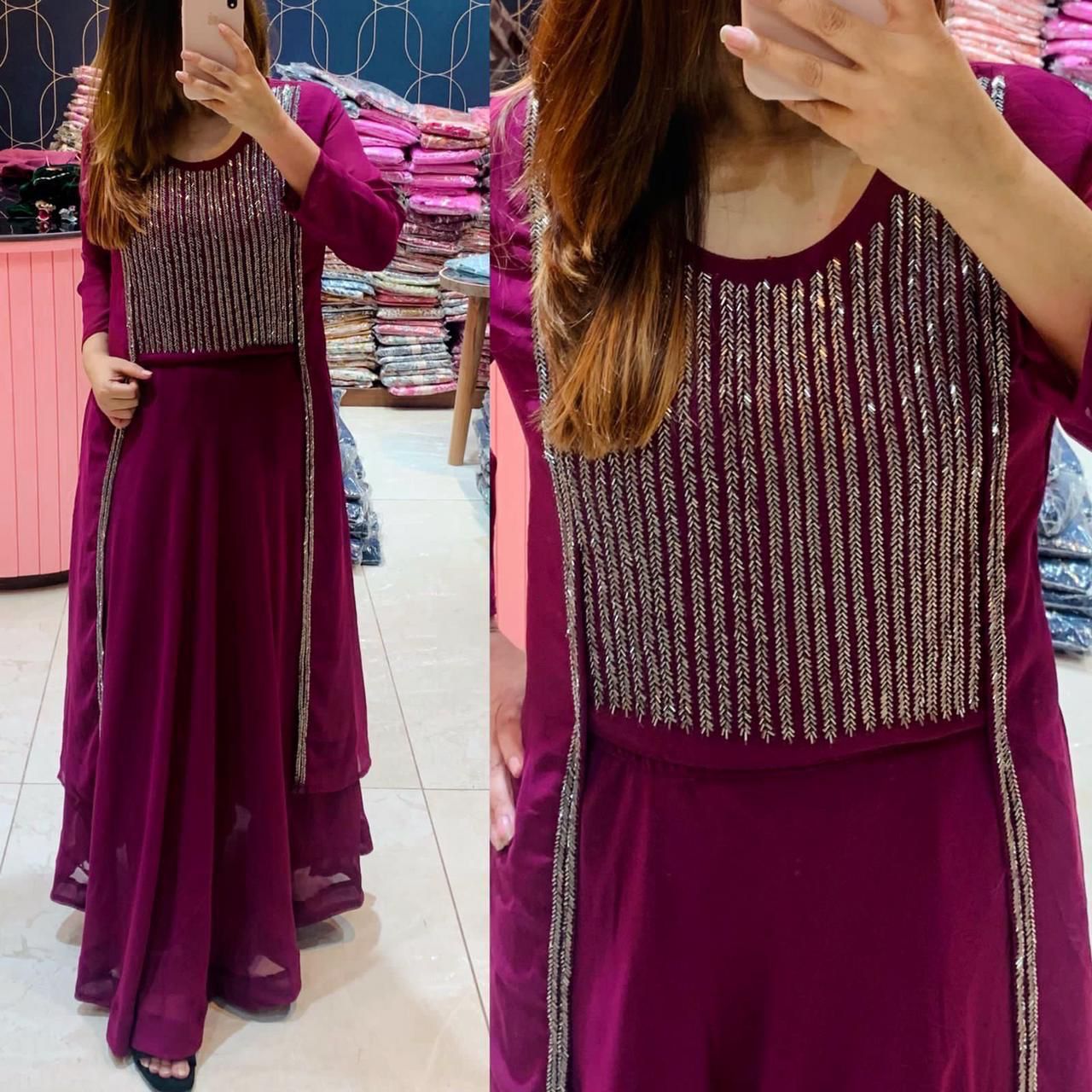 Georgette Dress with handwork