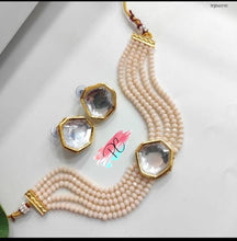 Load image into Gallery viewer, Crystal Moti Kundan Choker Sets