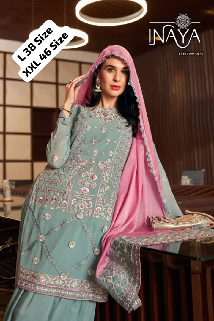 Georgette Kurta Sharara Set Embroidery Collection