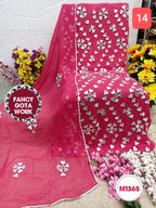 Georgette unstitched with Laxmi Gota Patti Embroidery