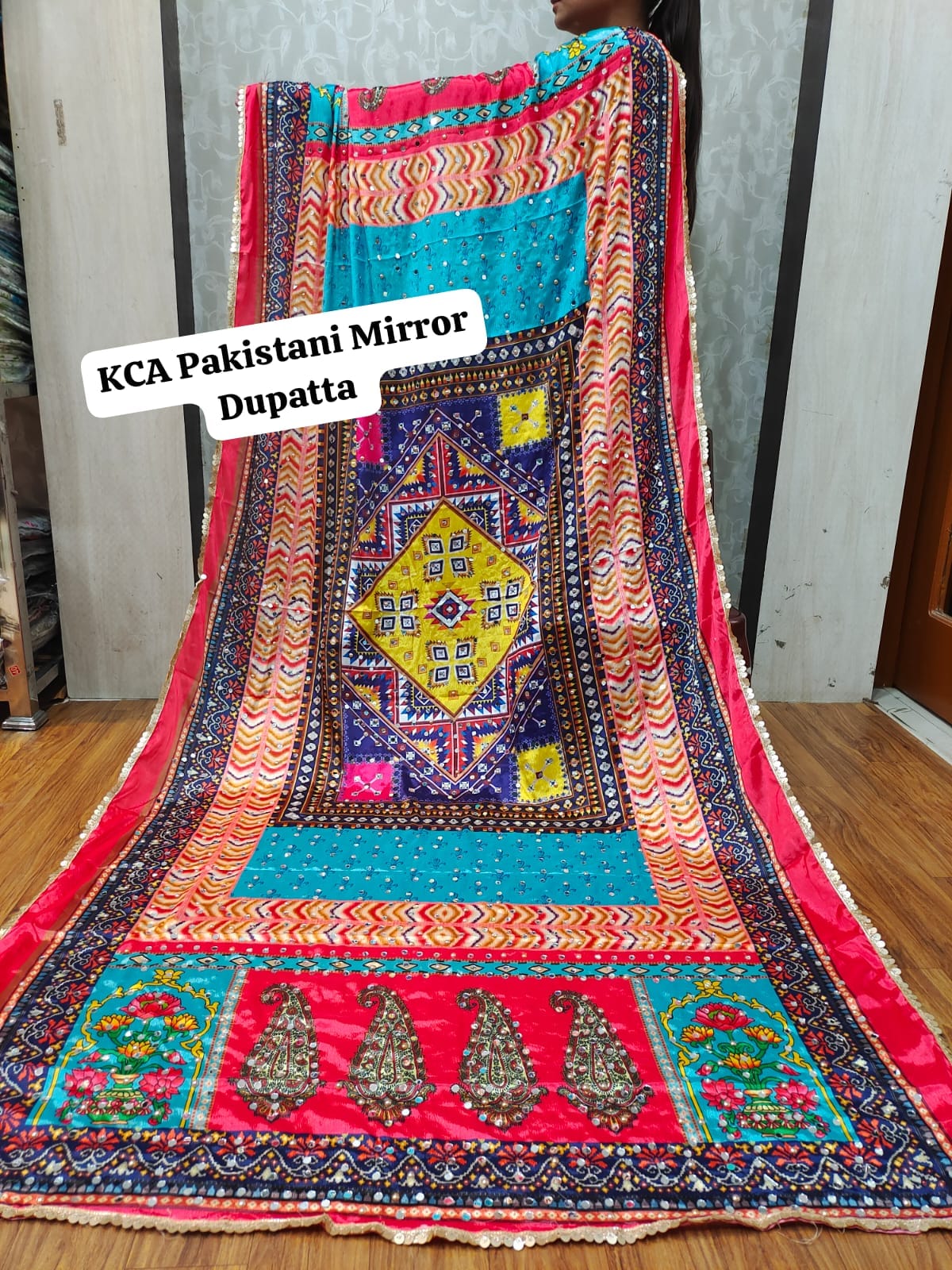 Pakistani Mirror Work Chinnon Dupattas