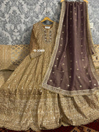 Chinnon Anarkali Stitched with Zari Sequins work