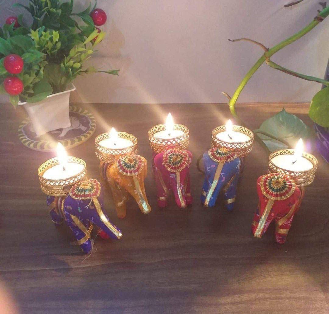4pcs Elephant T light Candle Holders
