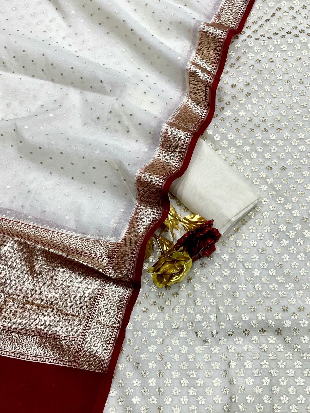 Handloom Silk Chanderi Suit Fabric
