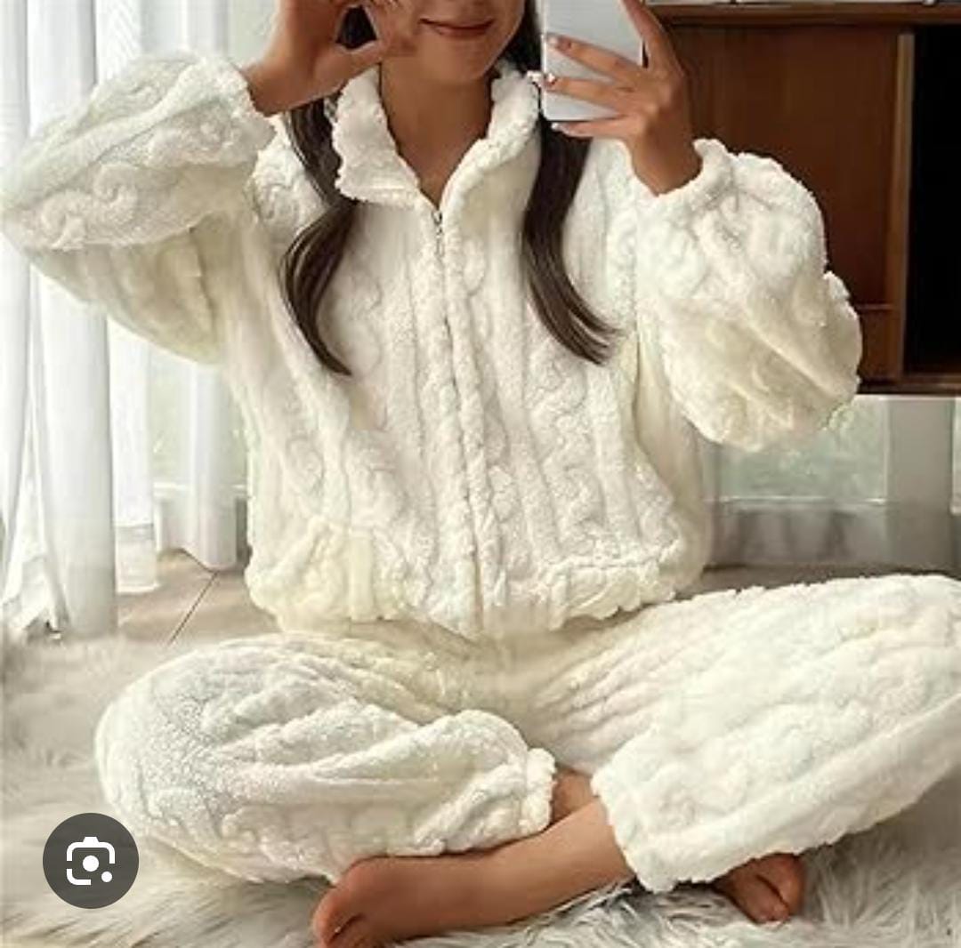 Zipper PJ Warm Night Suits