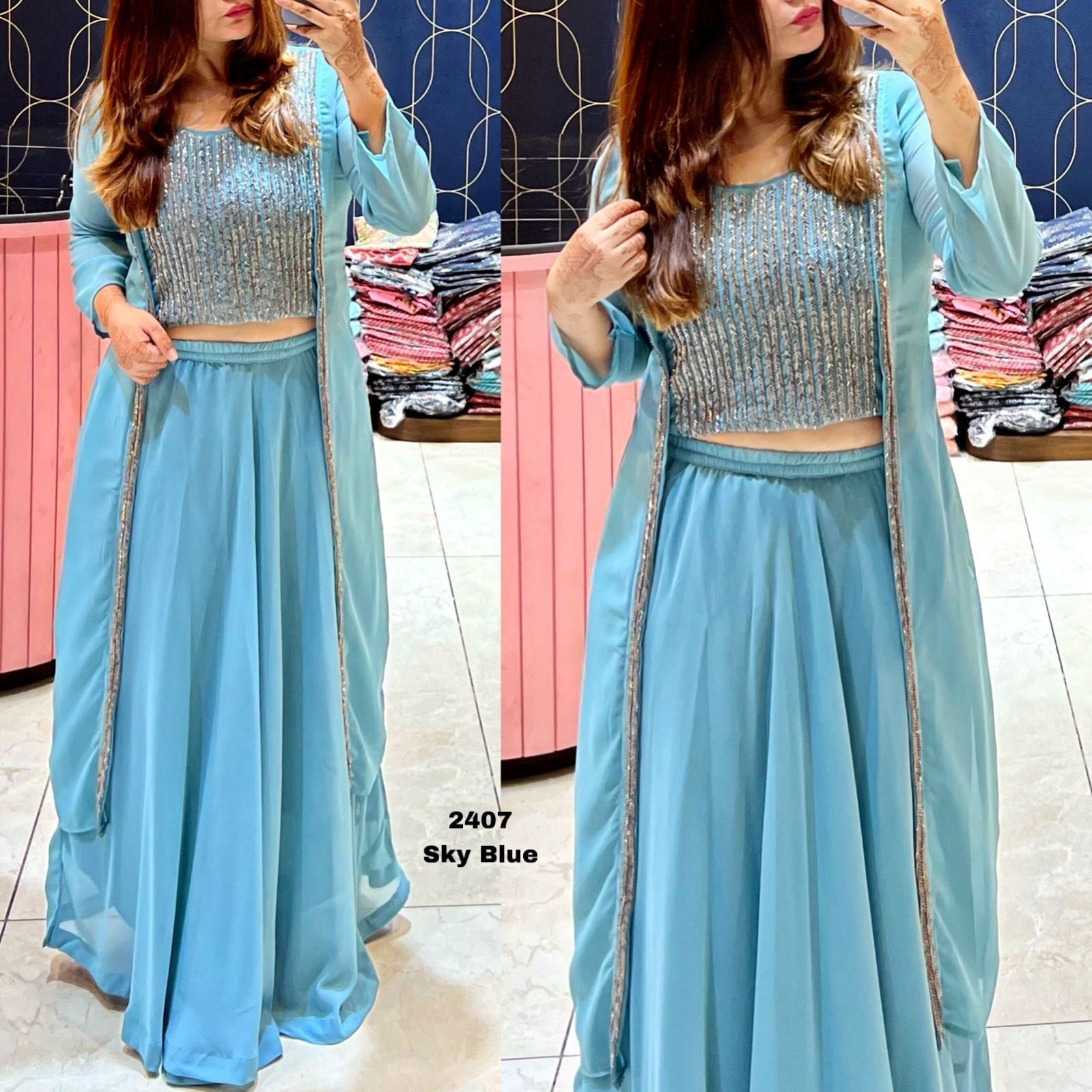 Georgette Dress with handwork
