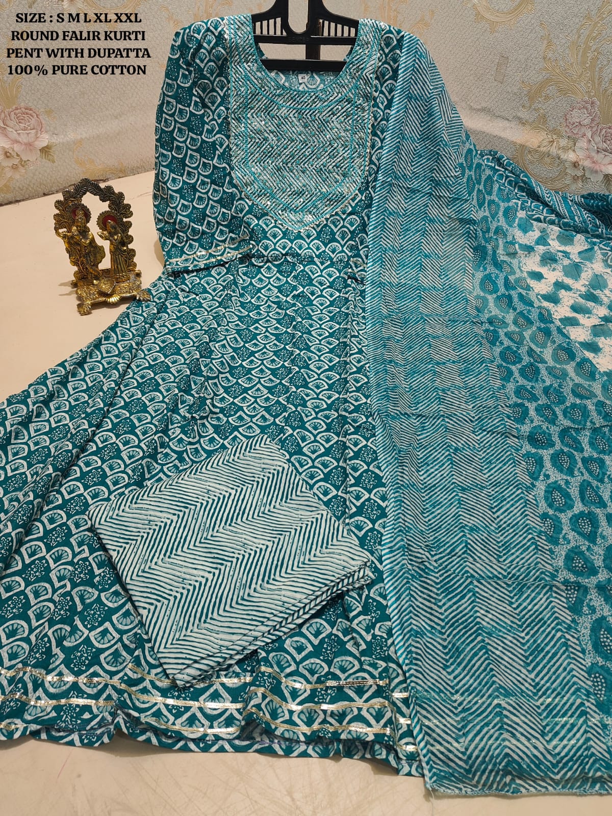 Full Flair Kurti Pant with Dupatta