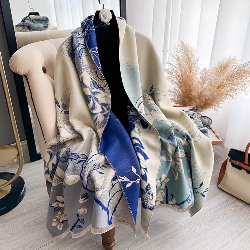 Floral Luxury Shawl Reversible