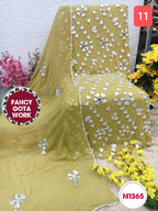 Georgette unstitched with Laxmi Gota Patti Embroidery