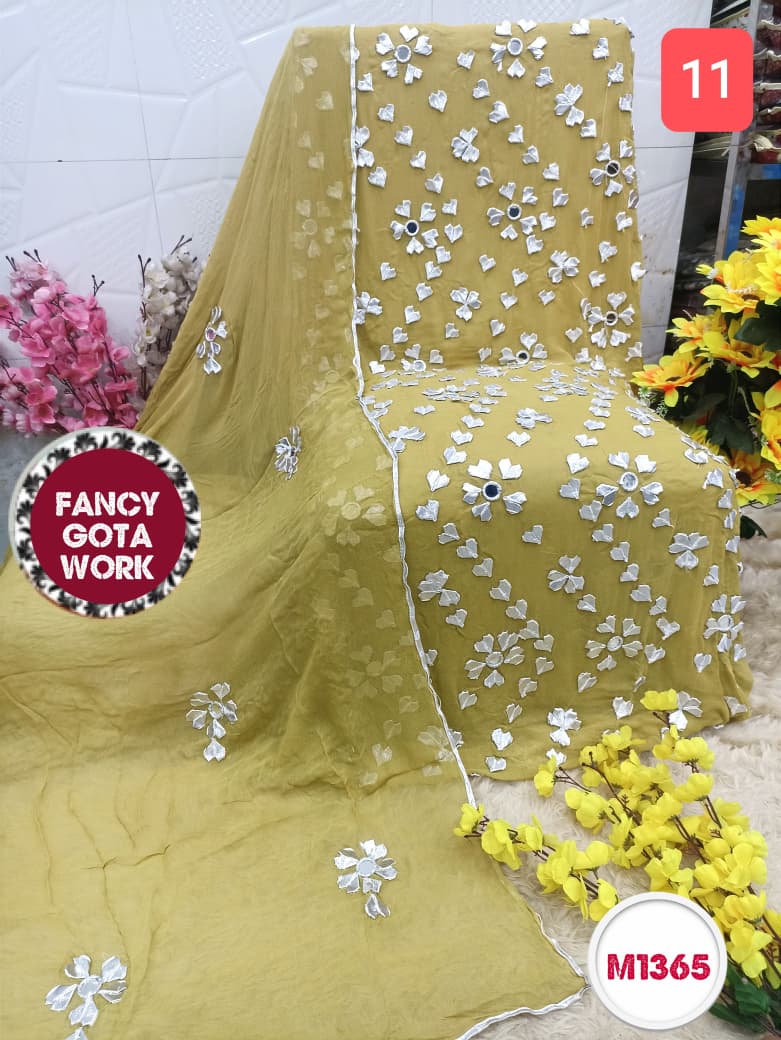 Georgette unstitched with Laxmi Gota Patti Embroidery