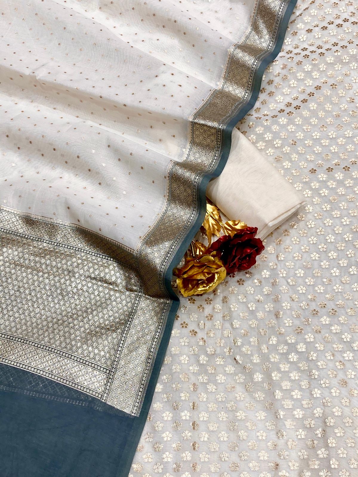 Handloom Silk Chanderi Suit Fabric