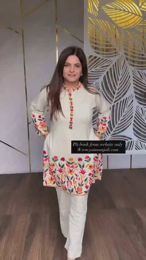 Premium Woolen Co-ord Set with Kashmiri Embroidery