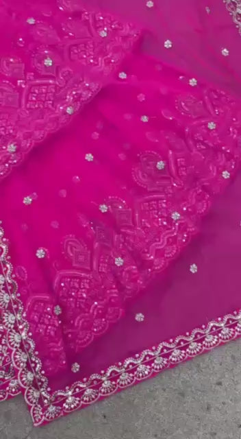 Georgette Lehenga with Sequins Embroidery