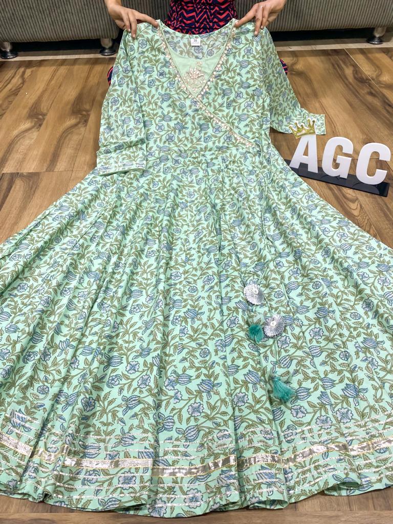 Cotton Stitched Anarkali with Pant AGC