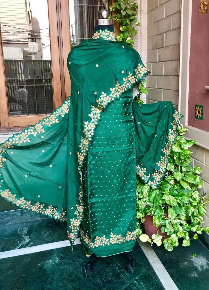 Embroidered Silk Suit