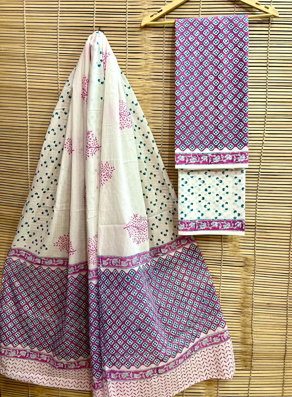 Hand-Block Printed Cotton Suits