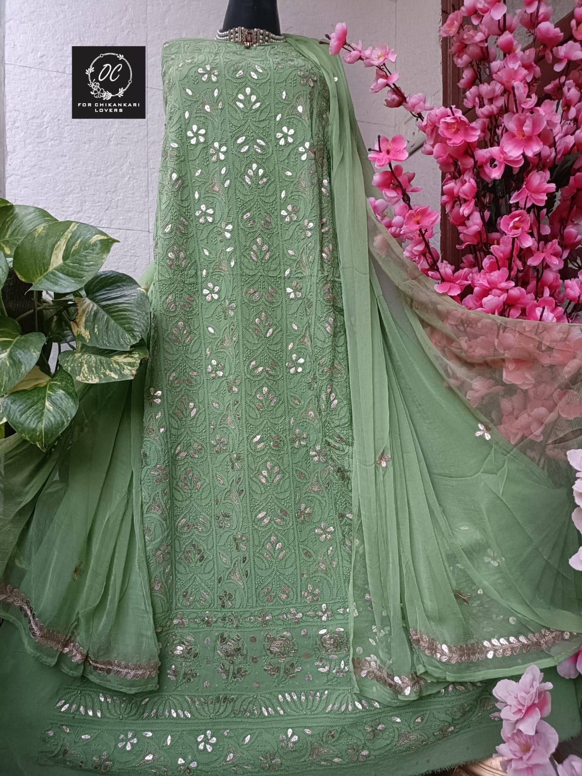 Viscose Georgette Gorgeous Chikankari Kurta n Dupatta Set