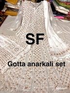Chikankari Anarkali Sharara with gotta patti work